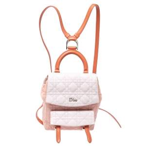 Dior Blush Pink/Ivory Cannage Leather Stardust Backpack