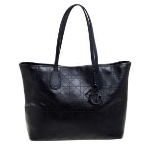 مملوكة مسبقًا Dior Black Cannage Coated Canvas Medium New Panarea Shopper Tote