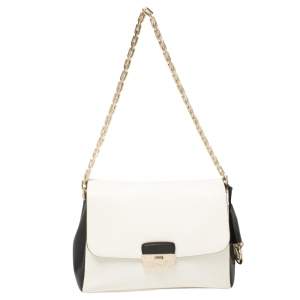 مملوكة مسبقًا Dior Off White/Black Leather Small Diorling Shoulder Bag