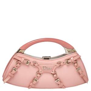 Pre Owned Dior Baby Pink Leather The Latest Blonde Clutch Bag