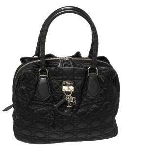 مملوكة مسبقًا Dior Black Cannage Nylon Charming Doctor Bag