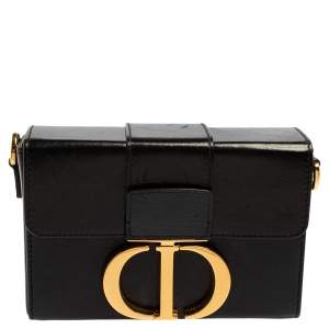 مملوكة مسبقًا Dior Black Leather 30 Montaigne Box Bag