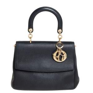 Pre Owned Dior Black Leather Small Be Dior Flap Top Handle Bag