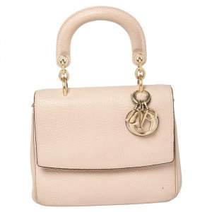 Pre Owned Dior Powder Pink Leather Mini Be Dior Top Handle Bag