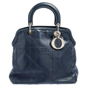 Dior Blue Cannage Quilted Leather Granville Tote 