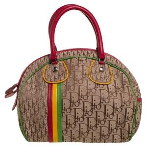 Pre Owned Dior Mulitcolor Diorissimo Canvas and Leather Rasta Bowler Bag