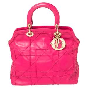 Dior Fuchsia Cannage Quilted Leather Granville Tote 