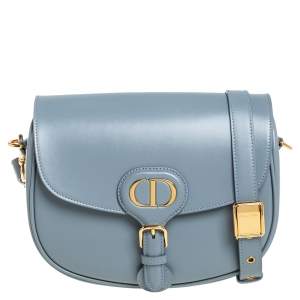 Pre Owned Dior Dark Grey Leather Medium Bobby Shoulder Bag