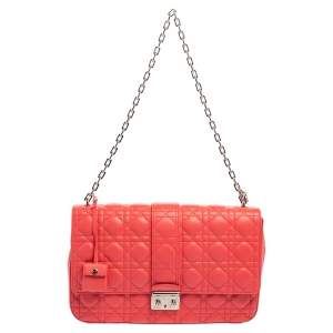 مملوكة مسبقًا Dior Pink Cannage Leather Large Miss Dior Flap Bag