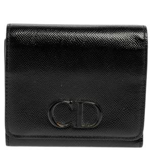 Dior Black Patent Leather Mania Trifold Wallet