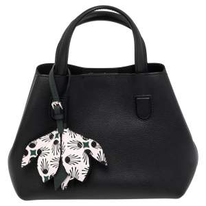 Pre Owned Dior Black Grained Leather Small Blossom Tote