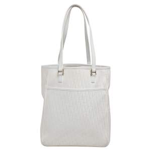 Pre Owned Dior White Diorissimo Canvas Shopping Tote