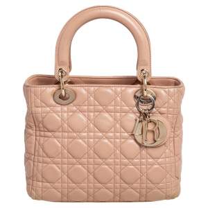 Dior Beige Leather Medium Lady Dior Tote Dior | TLC