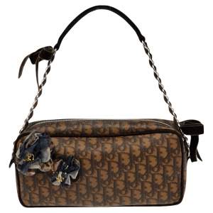 Pre Owned حقيبة هوبوديور رومانتيك كانفاس مقوى بني