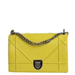 Dior Yellow Leather Diorama Bag