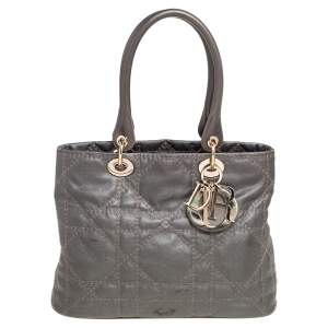 Pre Owned حقيبة يد ديور متروبول كانفاس مقوى كاناج رمادي ميتالك