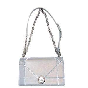 Dior Silver Leather Diorama bag