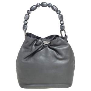 مملوكة مسبقًا Dior Metallic Grey Leather Malice Hobo