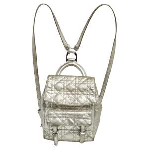 Dior Silver Cannage Leather Stardust Backpack