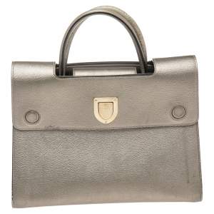 Pre Owned Dior Gold Leather Medium Diorever Tote