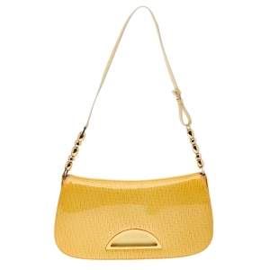 مملوكة مسبقًا Dior Yellow Oblique Patent Leather Malice Shoulder Bag