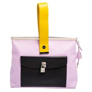 Pre Owned Dior Multicolor Leather Patch Pocket Oversized Clutch  