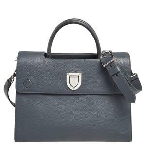 Pre Owned Dior Grey Leather Medium Diorever Tote