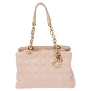 Pre Owned Dior Beige Cannage Quilted Leather Shoulder Bag