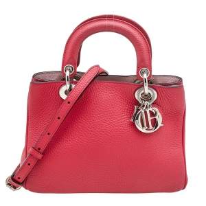Pre Owned Dior Red Leather Mini Diorissimo Tote