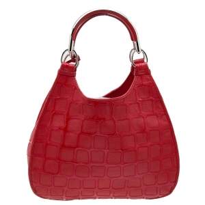 Pre Owned Dior Red Patent Leather And Leather 61 Tote