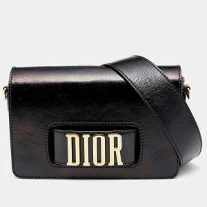 Pre Owned Dior Black Leather Dio(r)evolution Flap Shoulder Bag