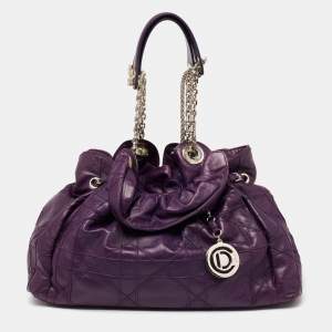 Pre Owned حقيبة كتف كريستيان ديور لو ترنت جلد كاناج بنفسجي