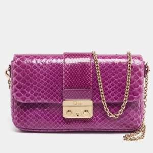 Dior Purple Python New Lock Chain Clutch
