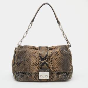 Pre Owned Dior Multicolor Python Leather Miss Dior Shoulder Bag