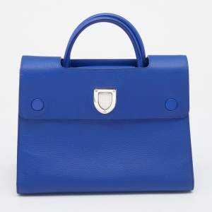 مملوكة مسبقًا Dior Blue Leather Medium Diorever Tote