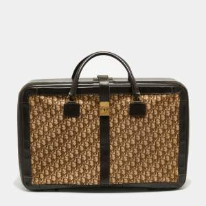 Dior Beige/Brown Diorissimo Canvas and Leather Vintage Suitcase