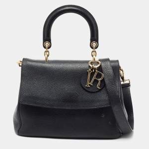 Pre Owned Dior Black Leather Small Be Dior Flap Top Handle Bag