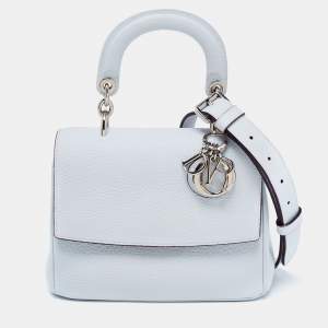 Pre Owned Dior Blue Leather Mini Be Dior Flap Bag