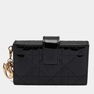 Dior Black Patent Leather Compact Wallet