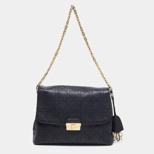 Dior Black Cannage Leather Large Diorling Shoulder Bag