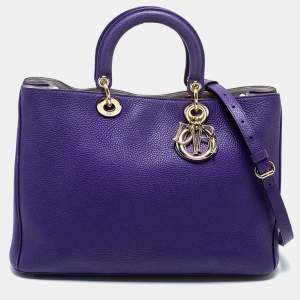 Dior Purple Leather Large Diorissimo Shopper Tote