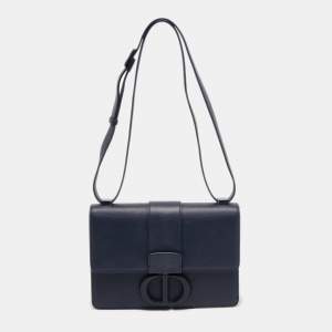 Dior Blue Leather 30 Montaigne Flap Shoulder Bag