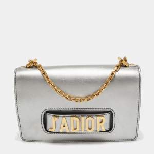 Pre Owned Dior Grey Leather J'adior Shoulder Bag