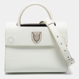 Dior White Leather Mini Diorever Tote