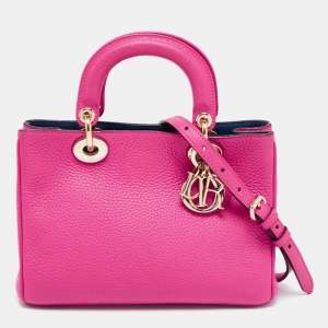 Dior Pink Grained Leather Mini Diorissimo Tote