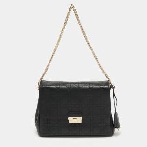Dior Black Cannage Leather Large Diorling Shoulder Bag