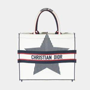 Christian Dior White Canvas Dioralps Large 2021 Book Tote Bag 