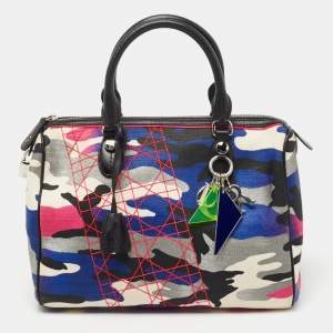 Pre Owned Dior Multicolor Camouflage Canvas Anselm Reyle Boston Bag