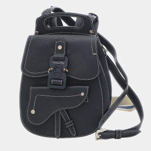 Dior Navy Blue Leather Gallop Saddle Backpack