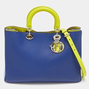 Pre Owned Dior Tri Color Leather Large Diorissimo Shopper Tote